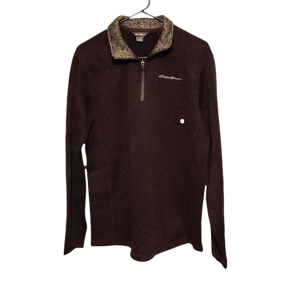 Eddie Bauer Radiator Fleece 1/4 Zip Pullover Eggplant Color Mens Size M Gorpcore
